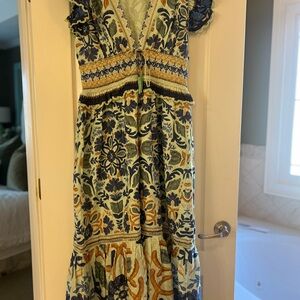 Farm Rio green maxi dress